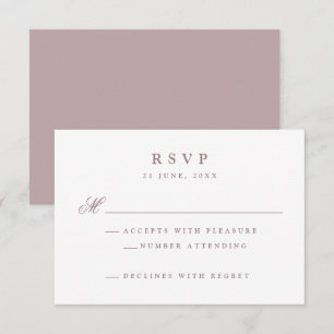 Cartons Réponse Élégant Mariage Mauve