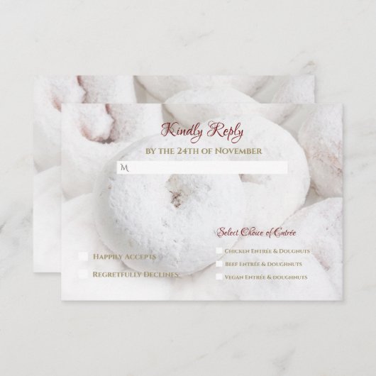 Cartons Réponse Elégant Mariage moderne Ethereal White Doughnut (Devant / Derrière)