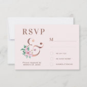 Cartons Réponse Élégant mariage moderne rose pâle (Devant)