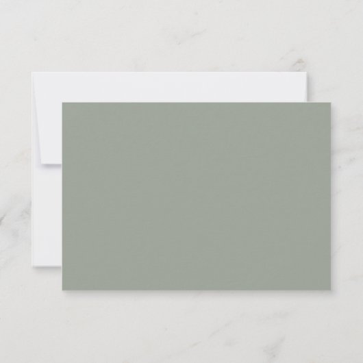 Cartons Réponse Élégant Mariage moderne Sage de Script Vert (Dos)