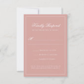 Cartons Réponse Élégant Mariage Monogramme Script Bordure Rose Pou (Devant)