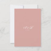 Cartons Réponse Élégant Mariage Monogramme Script Bordure Rose Pou (Dos)