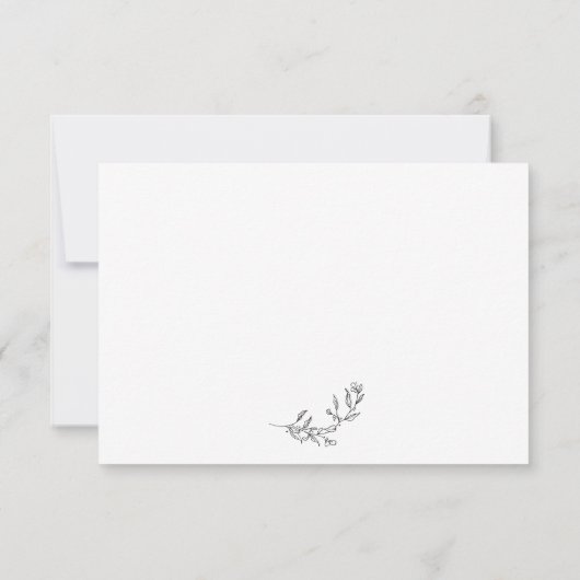 Cartons Réponse Élégant Mariage noir et blanc (Dos)