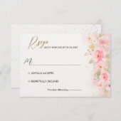 Cartons Réponse Élégant mariage Rose (Devant / Derrière)