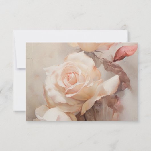 Cartons Réponse Élégant Mariage Rose d'été (Dos)