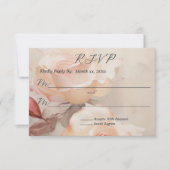 Cartons Réponse Élégant Mariage Rose d'été (Devant)