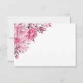 Cartons Réponse Élégant Mariage rose rose (Dos)