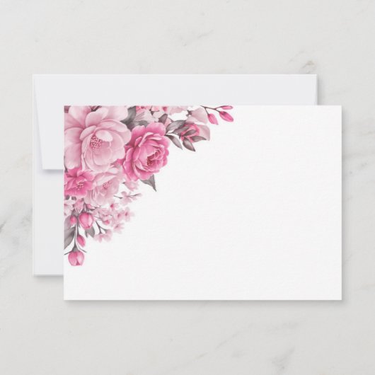 Cartons Réponse Élégant Mariage rose rose (Dos)