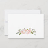 Cartons Réponse Élégant Mariage rose Roses (Dos)