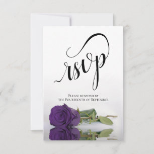 Cartons Réponse Élégant Mariage Rose royal pourpre à longue tige
