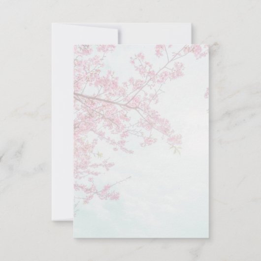 Cartons Réponse Élégant Mariage Sakura rose fleuri cerisier (Dos)