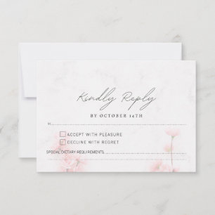 Cartons Réponse Élégant Mariage Sakura rose fleuri cerisier