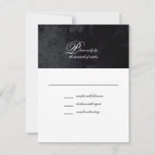 Cartons Réponse Élégant Mariage simple script noir goth (Devant)