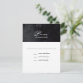 Cartons Réponse Élégant Mariage simple script noir goth (Debout devant)
