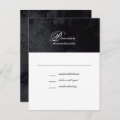 Cartons Réponse Élégant Mariage simple script noir goth (Devant / Derrière)