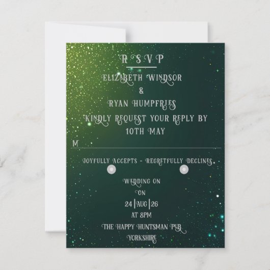Cartons Réponse Élégant Mariage Sparkle (Devant)