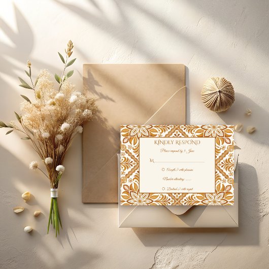 Cartons Réponse Élégant mariage Talavera mexicain en terre cuite