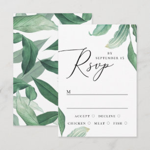 Cartons Réponse Élégant mariage tropical à l'aquarelle