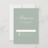 Cartons Réponse Élégant Mariage Vert Sauge Classique (Devant)