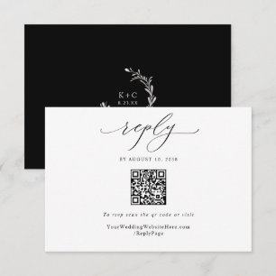 Cartons Réponse Élégant mariage vintage QR Code simple