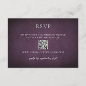 Cartons Réponse Elegant Maximalist Purple Floral QR Code Wedding (Devant)