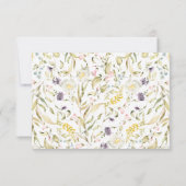 Cartons Réponse Élégant Micro Mariage de fleurs botaniques de prin (Dos)