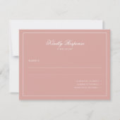 Cartons Réponse Elegant Minimal Dusty Rose Border Script Wedding (Devant)