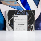 Cartons Réponse Élégant minimal noir blanc bleu Abstrait Mariage