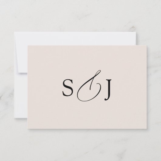 Cartons Réponse Élégant minimal Taupe moderne (Dos)