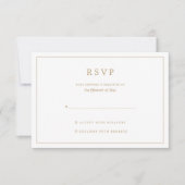 Cartons Réponse Elegant Minimalist Border Gold Wedding (Devant)