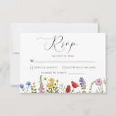 Cartons Réponse Elegant Minimalist Whimsical Wildflower Wedding (Devant)