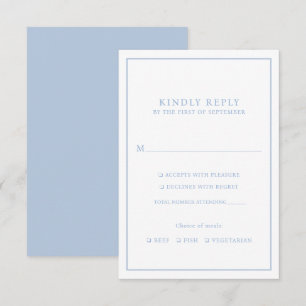 Cartons Réponse Élégant minimaliste Dusty Blue Frame Choix de repa