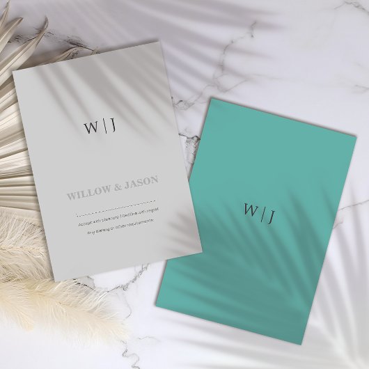 Cartons Réponse Élégant minimaliste mariage