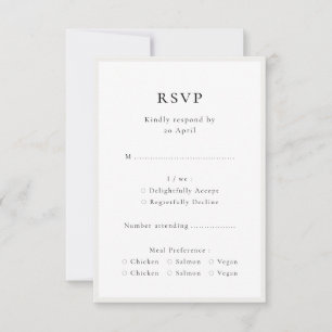Cartons Réponse Élégant minimaliste   Moderne Chic Mariage simple