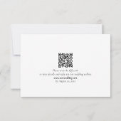 Cartons Réponse Élégant minimaliste noir et blanc Mariage (Dos)