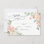Cartons Réponse Elegant Modern Botanical Blush Floral Wedding (Devant)