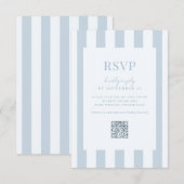 Cartons Réponse Elegant Modern Dusty Blue Striped Wedding (Devant / Derrière)