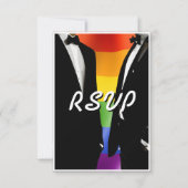 Cartons Réponse Elegant Modern Gay Men Wedding Rainbow QR Code (Devant)