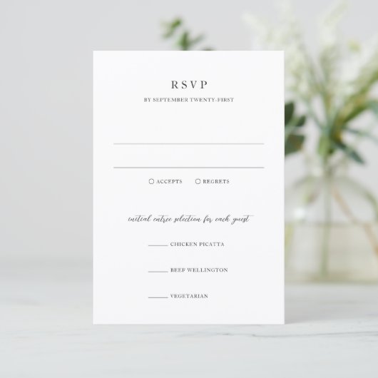 Cartons Réponse Elegant Modern Neutral Wedding (Debout devant)