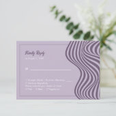 Cartons Réponse Elegant Modern Retro Wedding Flowing Wave Pattern (Debout devant)