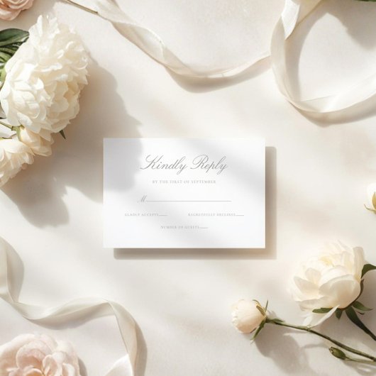 Cartons Réponse Elegant Modern Sage Green Wedding