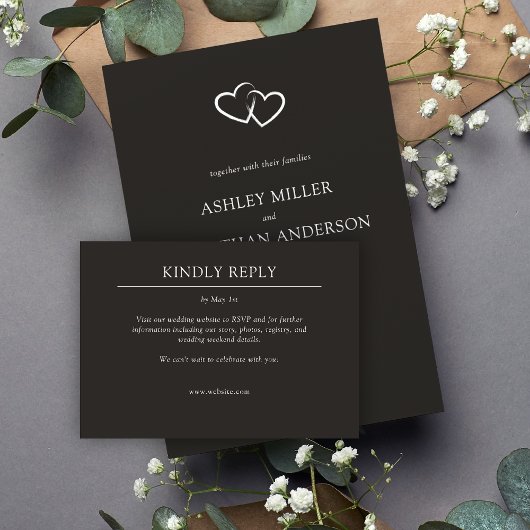 Cartons Réponse Élégant Moderne Éléments simples Mariage