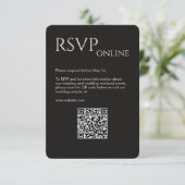 Cartons Réponse Élégant moderne fumée Mariage noir (Debout devant)