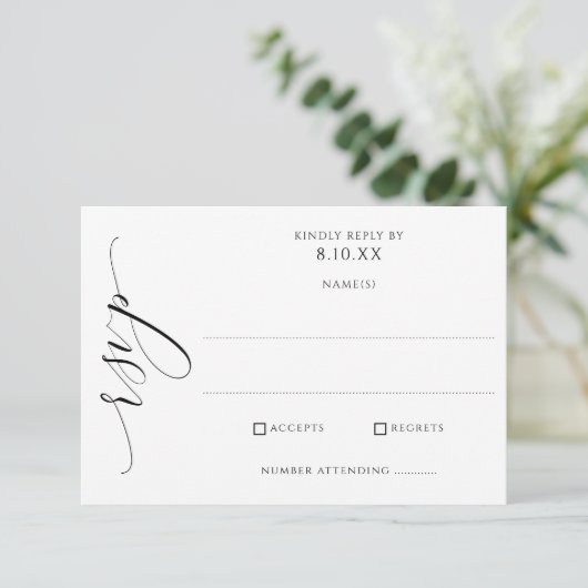 Cartons Réponse Élégant moderne Mariage de script de luxe (Debout devant)