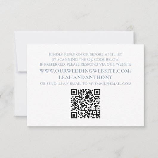 Cartons Réponse Élégant moderne simple Dusty bleu QR Code minimum (Devant)