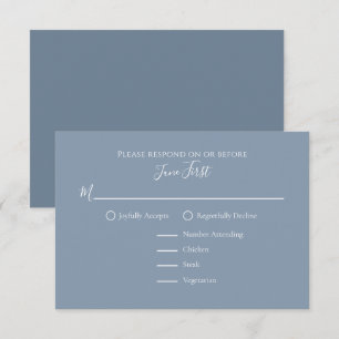 Cartons Réponse Élégant Moderne Simple Dusty Blue Filigree