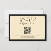 Cartons Réponse Elegant Monogram Cream and Black Wedding  (Devant)