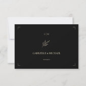 Cartons Réponse Elegant Monogram Cream and Black Wedding  (Dos)