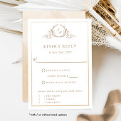 Cartons Réponse Élégant Monogramme beige et crème et aquarelle