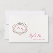 Cartons Réponse Élégant Monogramme Plutôt complexe Mariage floral (Devant)